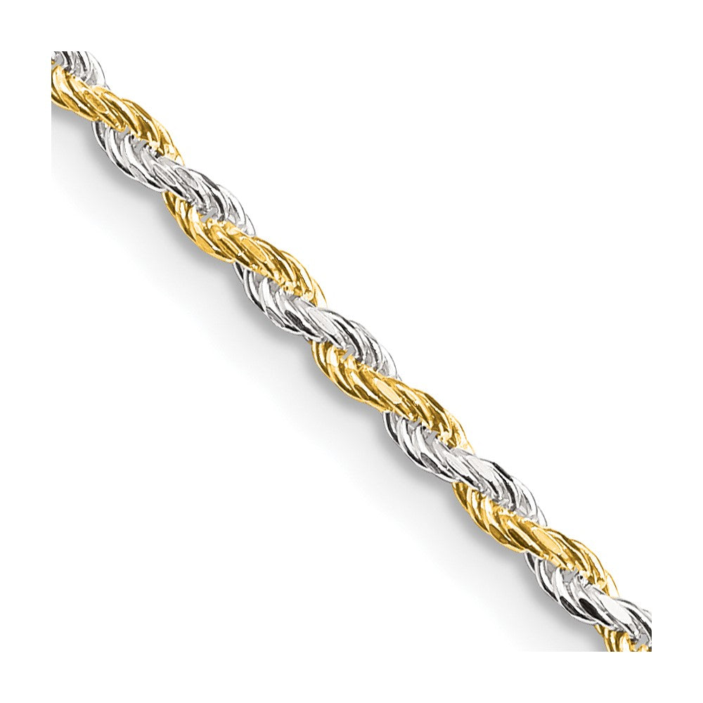 Sterling Silver And Vermeil 1.85mm Diamond-cut Rope Chain