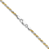 Sterling Silver And Vermeil 2.5mm Diamond-cut Rope Chain