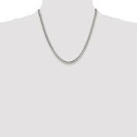 Sterling Silver Rhodium-plated 4.8mm Double Diamond-cut Curb Chain