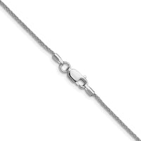 Sterling Silver Rhodium-plated 1.3mm 8 Sided D/C Double Spiga Chain