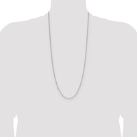 Sterling Silver Rhodium-plated 1.3mm 8 Sided D/C Double Spiga Chain