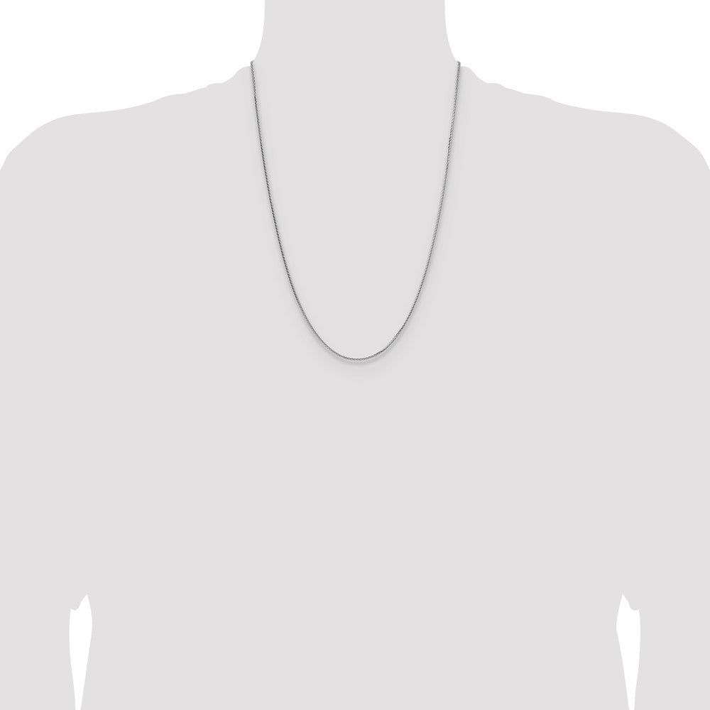 Sterling Silver Rhodium-plated 1.45mm 8 Sided D/C Double Spiga Chain