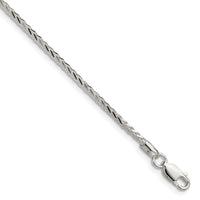 Sterling Silver 2.0mm 8 Sided D/C Double Spiga Chain