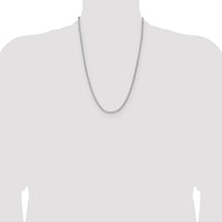 Sterling Silver Rhodium-plated 2.5mm 8 Sided D/C Double Spiga Chain