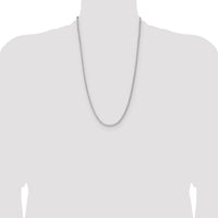 Sterling Silver Rhodium-plated 2.5mm 8 Sided D/C Double Spiga Chain