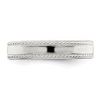 Sterling Silver 4mm Design Edge Band