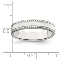 Sterling Silver 4mm Design Edge Band