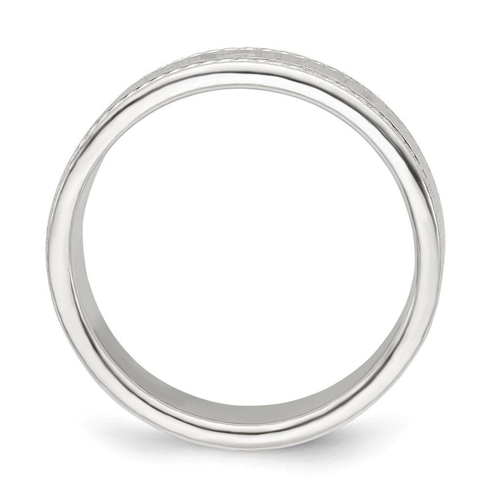 Sterling Silver 5mm Design Edge Band