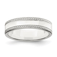 Sterling Silver 5mm Design Edge Band