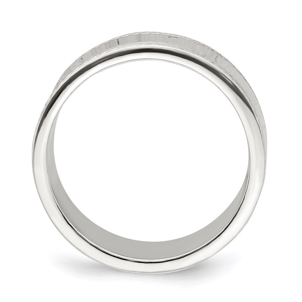 Sterling Silver 7 mm Design Edge Band