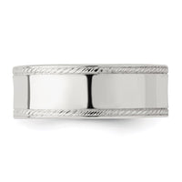 Sterling Silver 7 mm Design Edge Band