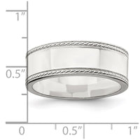 Sterling Silver 7 mm Design Edge Band