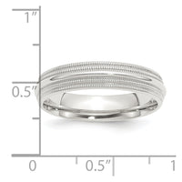 Sterling Silver 5mm Comfort Fit Double Milgrain Size 9 Band