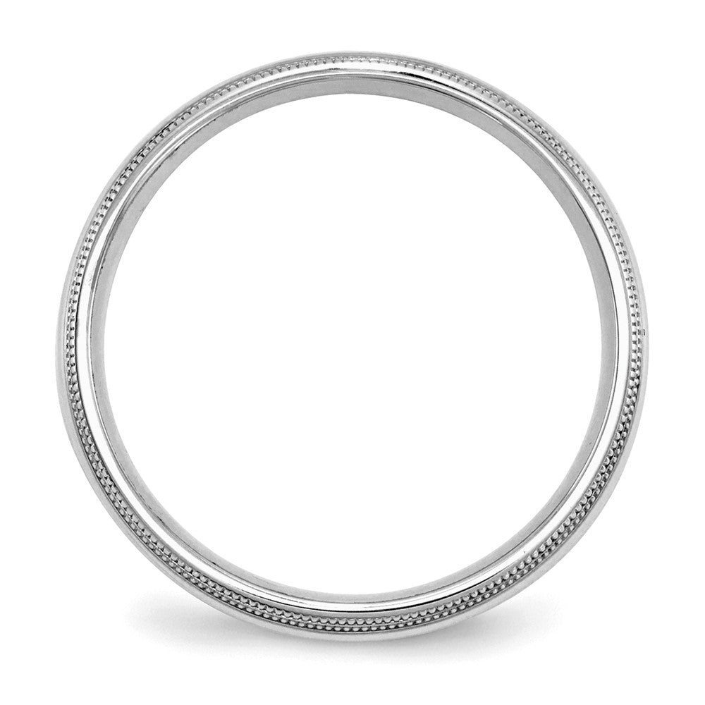 SSilver Rhodium-plated 5mm Comfort Fit Double Milgrain Size 7 Band