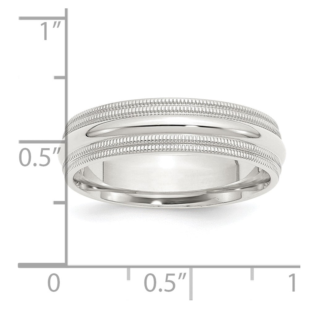 Sterling Silver 6mm Comfort Fit Double Milgrain Size 7.5 Band