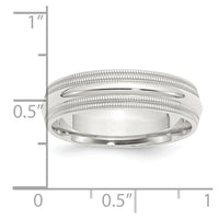 Sterling Silver 6mm Comfort Fit Double Milgrain Size 9.5 Band