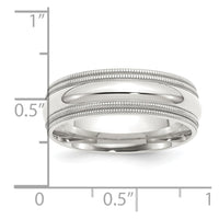 Sterling Silver 7mm Comfort Fit Double Milgrain Size 5.5 Band