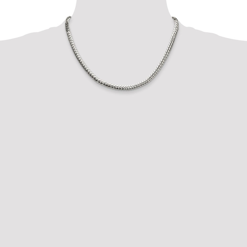 Sterling Silver Polished 5.1mm Double Oval Flat Chain