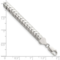 Sterling Silver Polished 6.25mm Double Oval Flat Chain