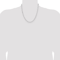 Sterling Silver Rhodium-plated 3.1mm D/C Paperclip Chain