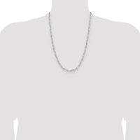 Sterling Silver Rhodium-plated 3.5mm D/C Paperclip Chain