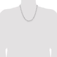 Sterling Silver Rhodium-plated 4.4mm D/C Paperclip Chain