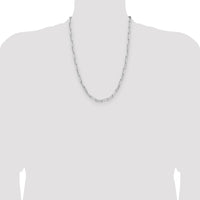 Sterling Silver Rhodium-plated 4.4mm D/C Paperclip Chain