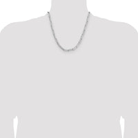 Sterling Silver Rhodium-plated 5.5mm D/C Paperclip Chain