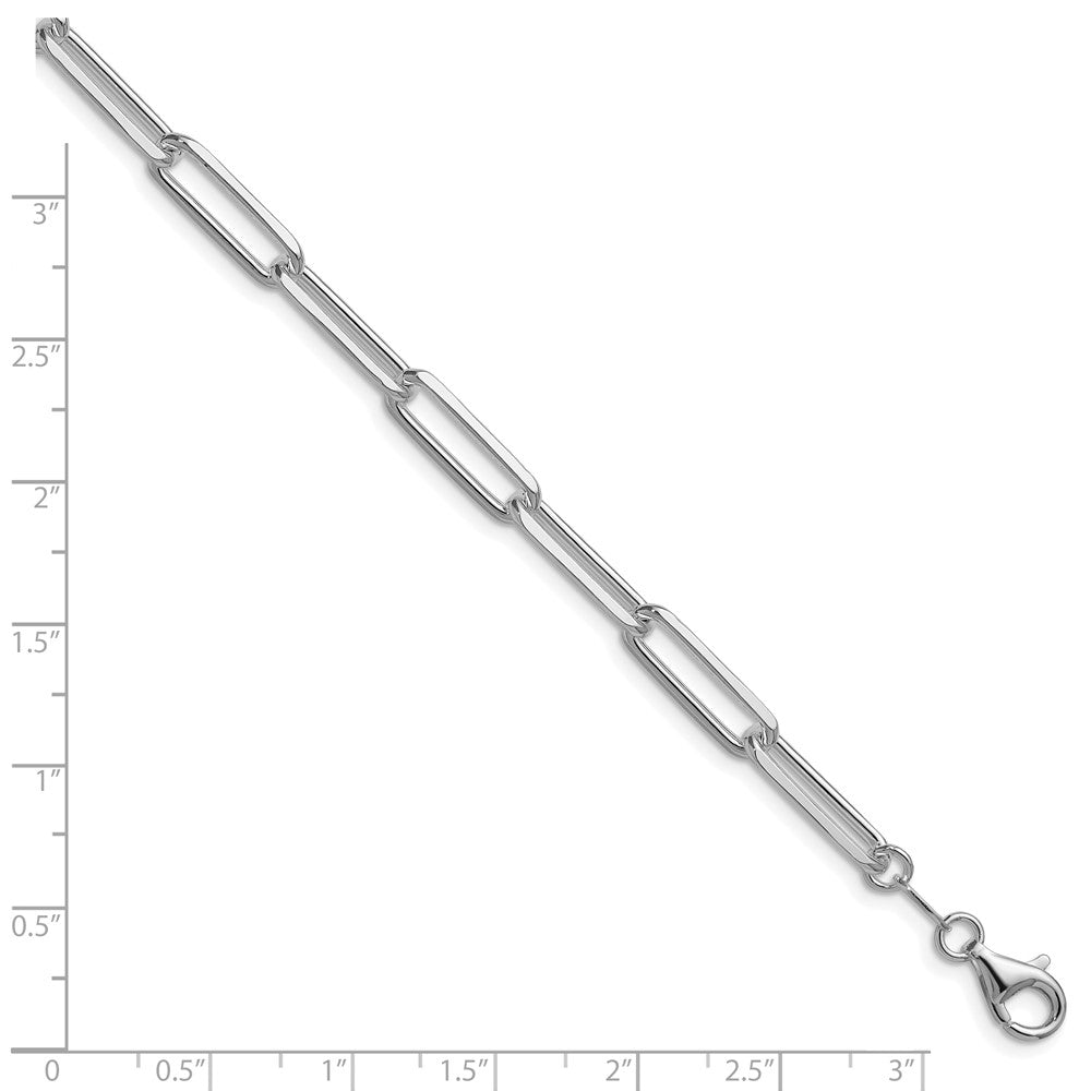 Sterling Silver Rhodium-plated 5.5mm D/C Paperclip Chain