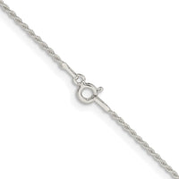 Sterling Silver Rhodium-plated 1.3mm Solid Rope Chain