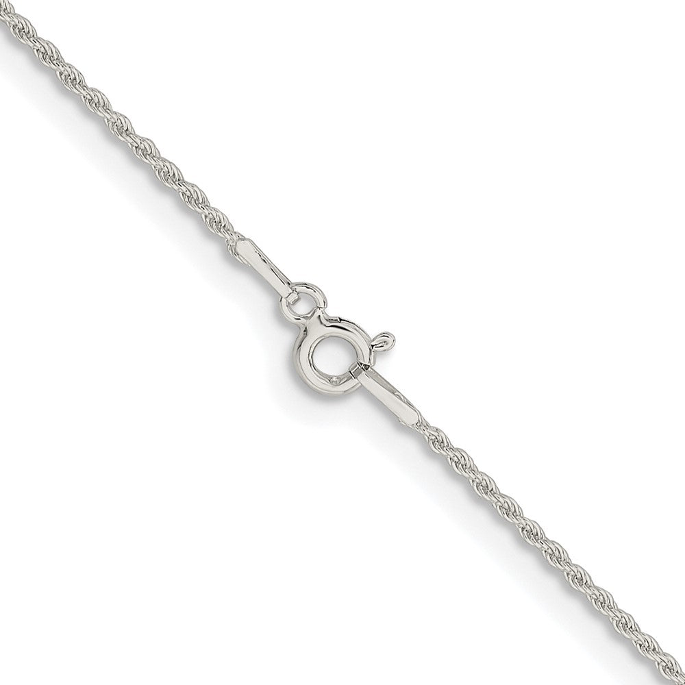 Sterling Silver Rhodium-plated 1.3mm Solid Rope Chain