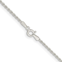 Sterling Silver Rhodium-plated 1.5mm Solid Rope Chain