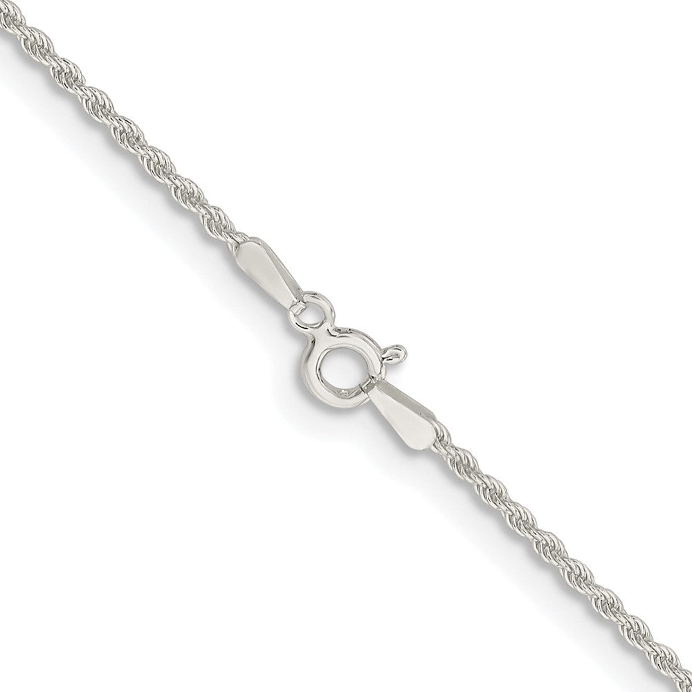 Sterling Silver Rhodium-plated 1.5mm Solid Rope Chain
