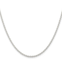 Sterling Silver Rhodium-plated 1.8mm Solid Rope Chain