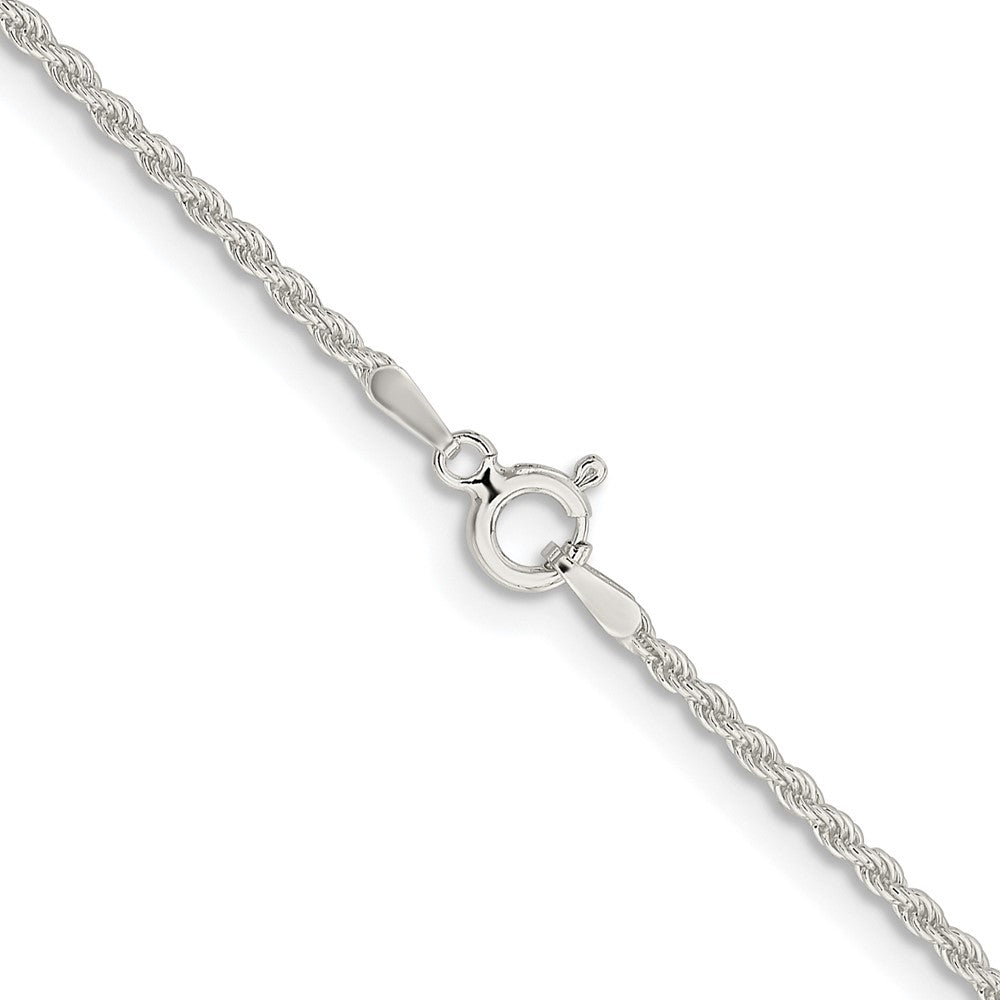 Sterling Silver Rhodium-plated 1.8mm Solid Rope Chain