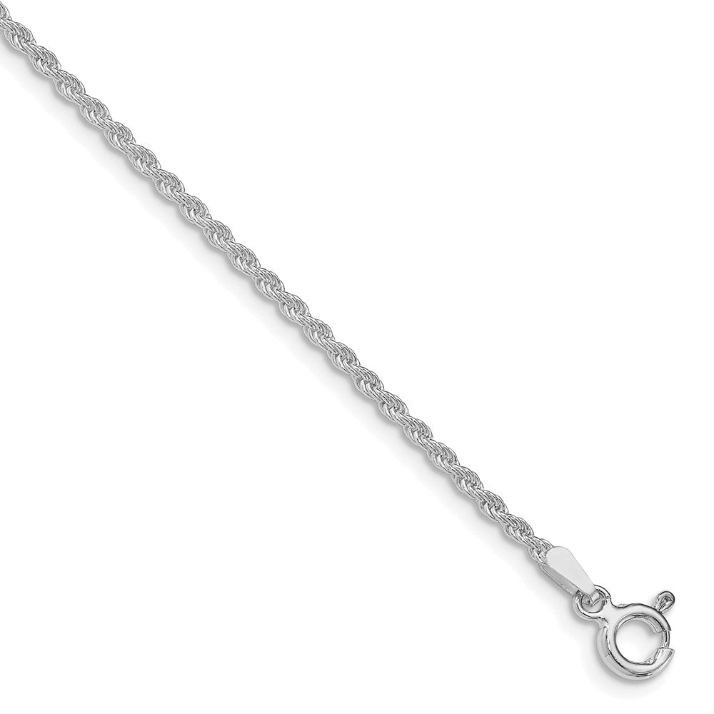 Sterling Silver Rhodium-plated 1.8mm Solid Rope Chain