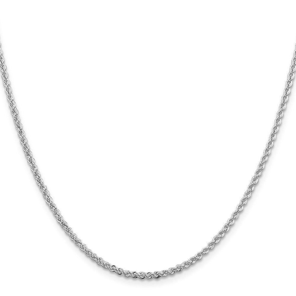 Sterling Silver Rhodium-plated 2.3mm Solid Rope Chain