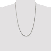 Sterling Silver 3mm Solid Rope Chain