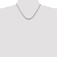 Sterling Silver Rhodium-plated 3mm Solid Rope Chain