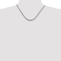 Sterling Silver Rhodium-plated 4.3mm Solid Rope Chain
