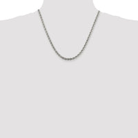 Sterling Silver Rhodium-plated 4.3mm Solid Rope Chain