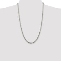 Sterling Silver Rhodium-plated 4.3mm Solid Rope Chain