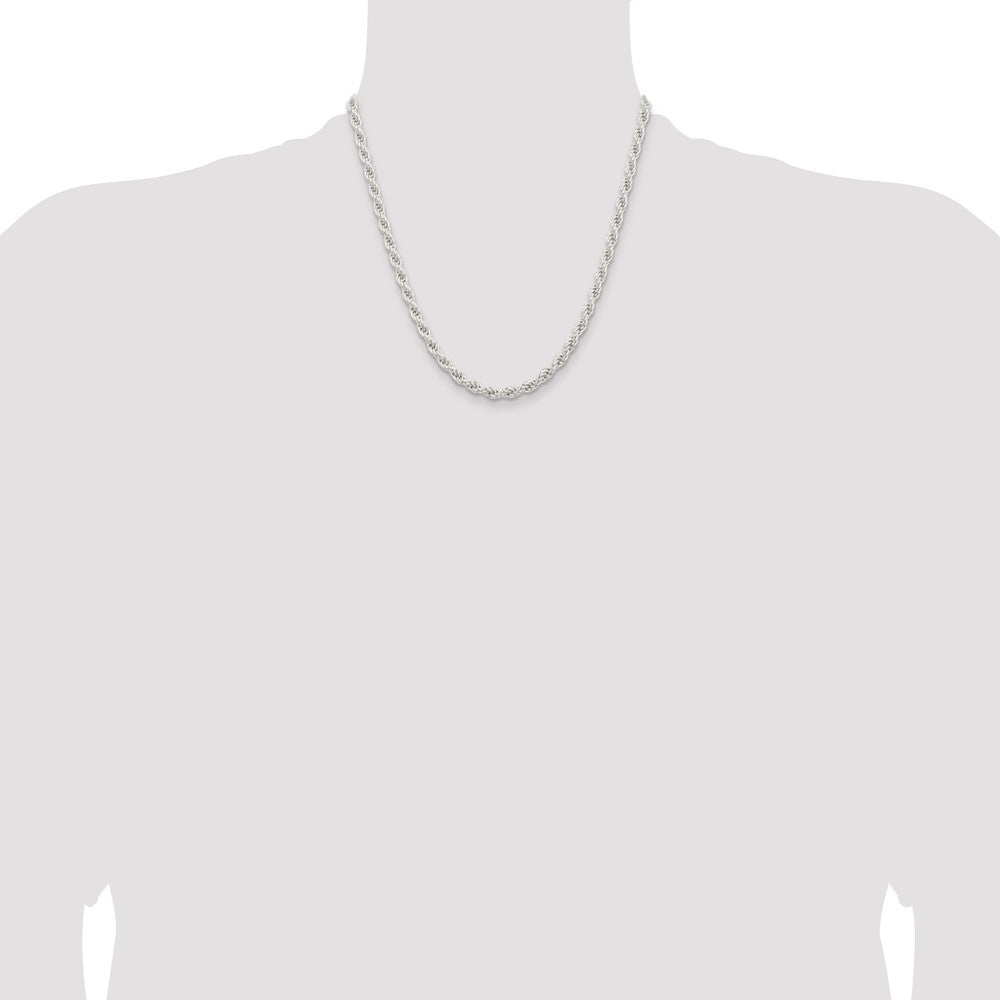 Sterling Silver 5mm Solid Rope Chain