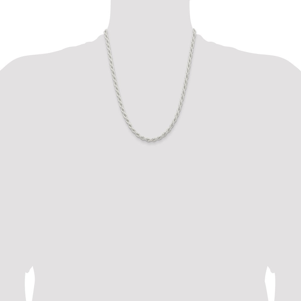 Sterling Silver 5mm Solid Rope Chain