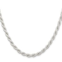 Sterling Silver Rhodium-plated 5mm Solid Rope Chain