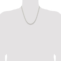 Sterling Silver Rhodium-plated 5mm Solid Rope Chain