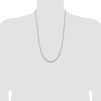 Sterling Silver Rhodium-plated 5mm Solid Rope Chain