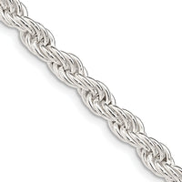 Sterling Silver 5mm Solid Rope Chain