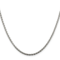 Sterling Silver 2mm Diamond-cut Spiga Chain w/4in ext.