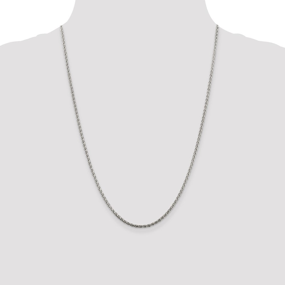 Sterling Silver 2mm Diamond-cut Spiga Chain